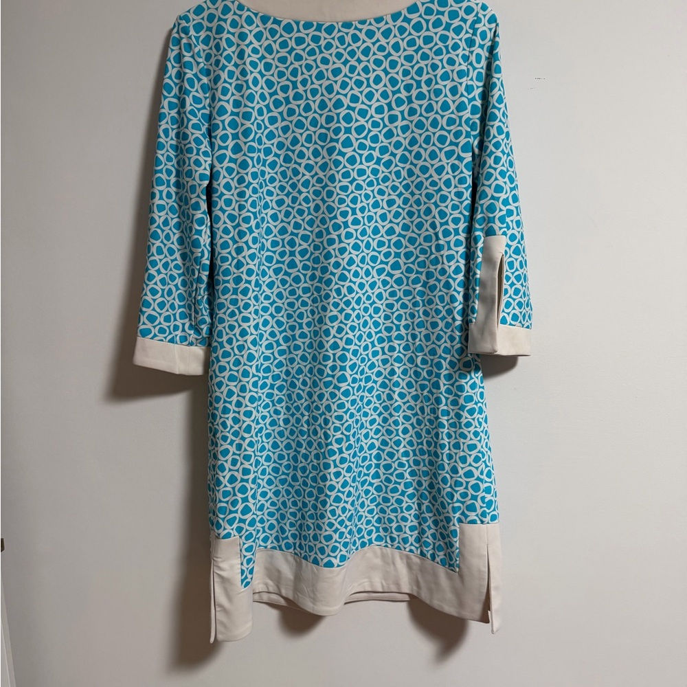 Jude Connally Turquoise and White Geometric Dress Tunic - Picture 10 of 10